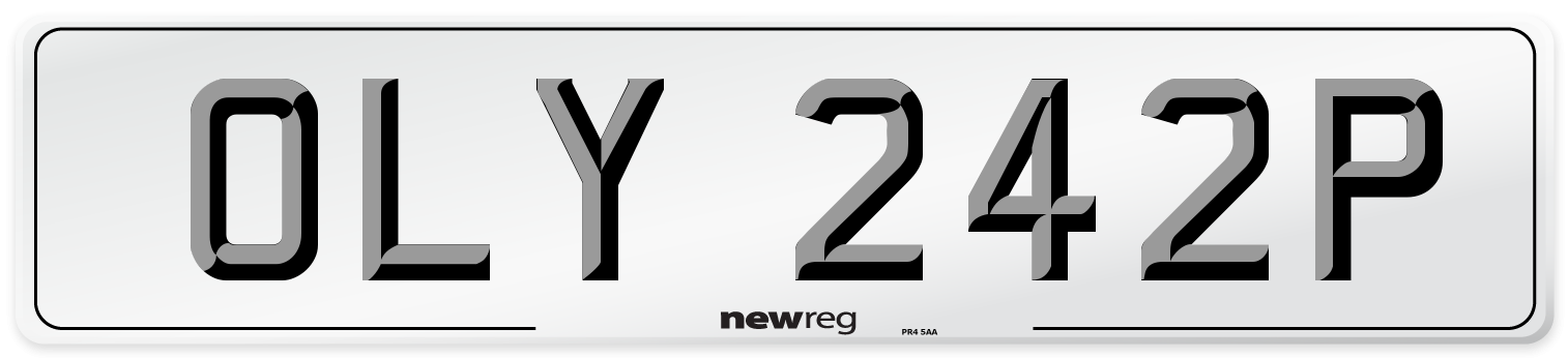 OLY 242P Number Plate from New Reg